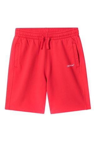 bermuda in cotone rosso OFF WHITE KIDS | OBCI001S26FLE001600